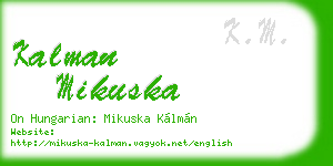 kalman mikuska business card