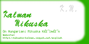 kalman mikuska business card